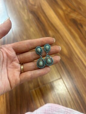 Turquoise Teardrop Dangle Earrings - Women Jewelry